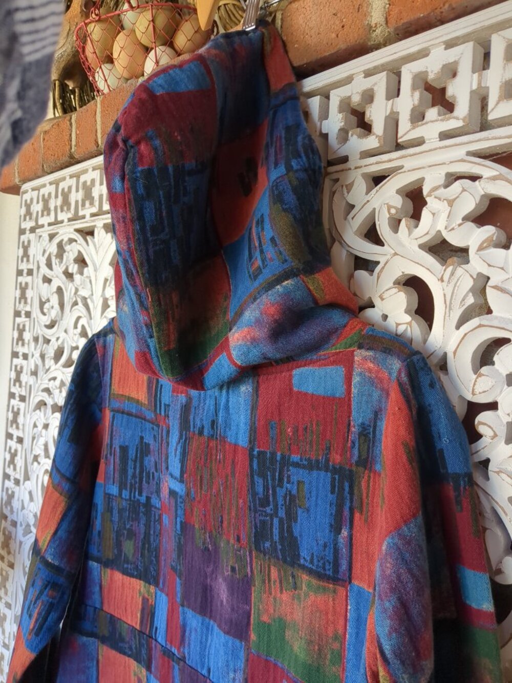 M / L Minibee Boho Hooded Lagenlook Hooded Long Sleeved Dress Sweatshirt - Picture 9 of 12